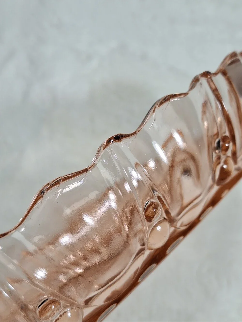1940 Pink Depression Glass Divided Relish Dish Anchor Hocking Oyster & Pearl